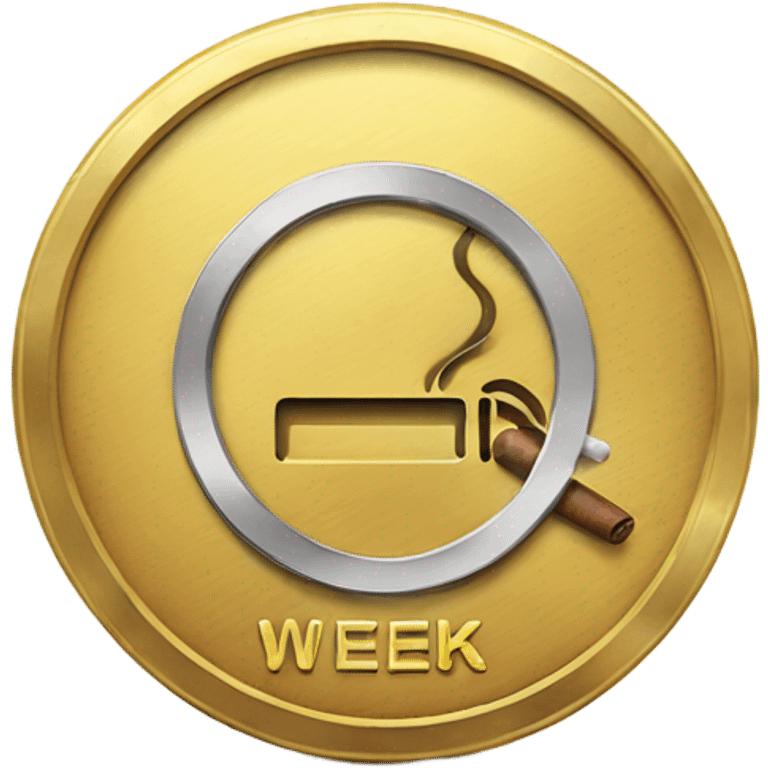 coin with the inscription week without smoking emoji