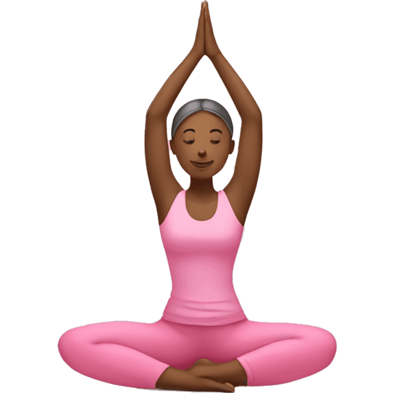 Lady doing yoga in pink  emoji