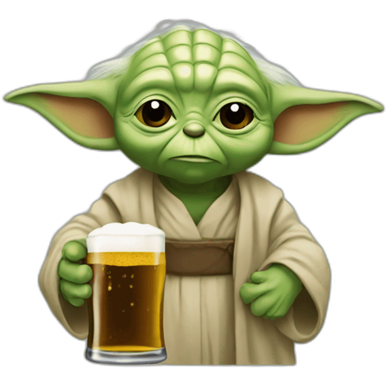 Yoda buvant une bière emoji