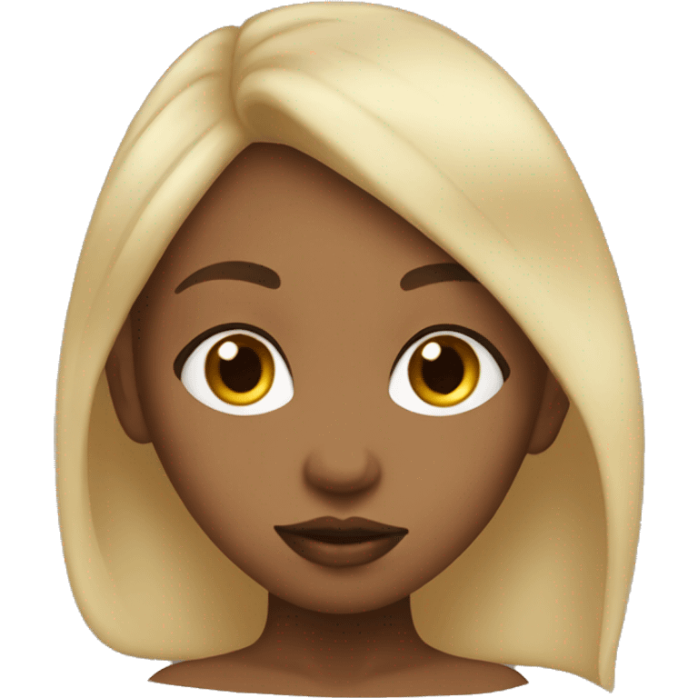 lightskin black girl with blonde hair blowing a kiss  emoji