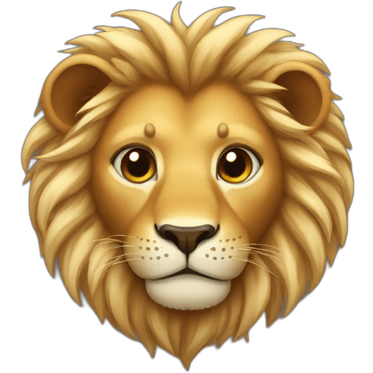 heart-shaped eyes cute lion head emoji