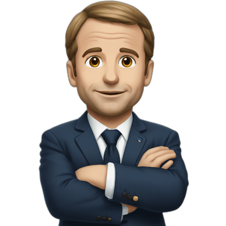 Macron déguisé en bébé emoji