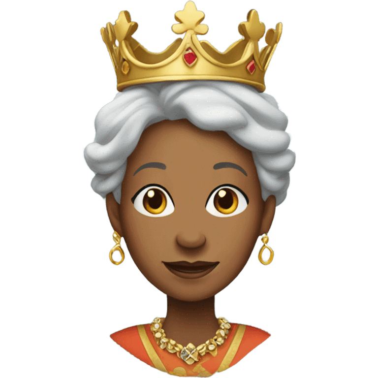 Older 
Black woman with royal crown and clothi.g emoji