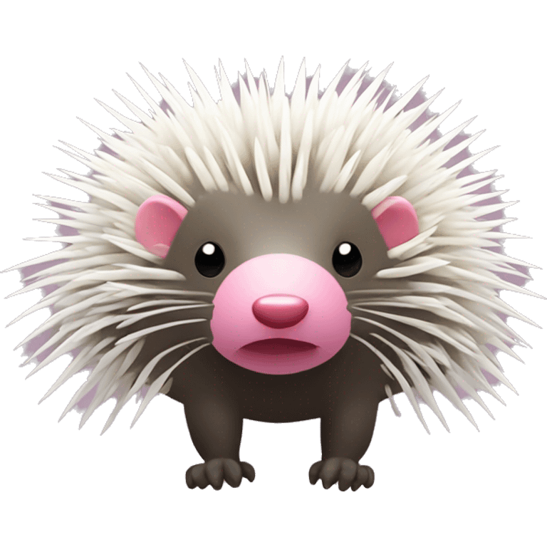 Brazilian porcupine with a pink nose, and white pricks all over its body emoji