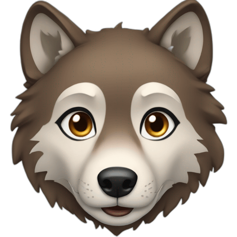 Brown female wolf blue eyes  emoji