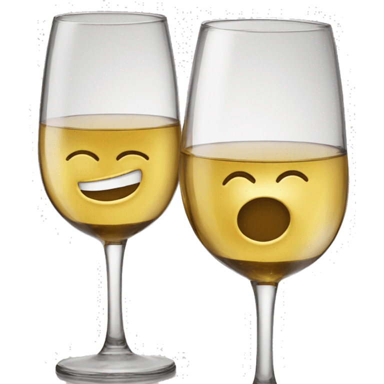 2 Solid gold Wine shaped glasses cheers emoji