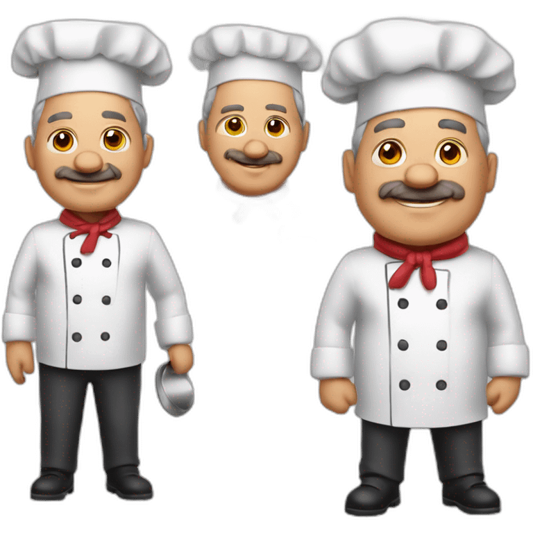 Chef papá , gordito, pocas canas 65 años emoji