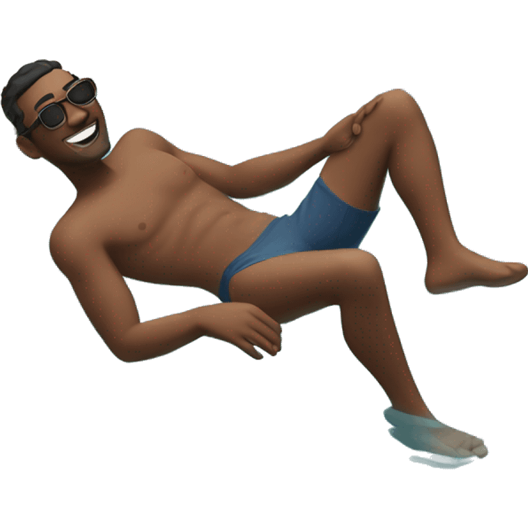 man relaxing in the pool emoji