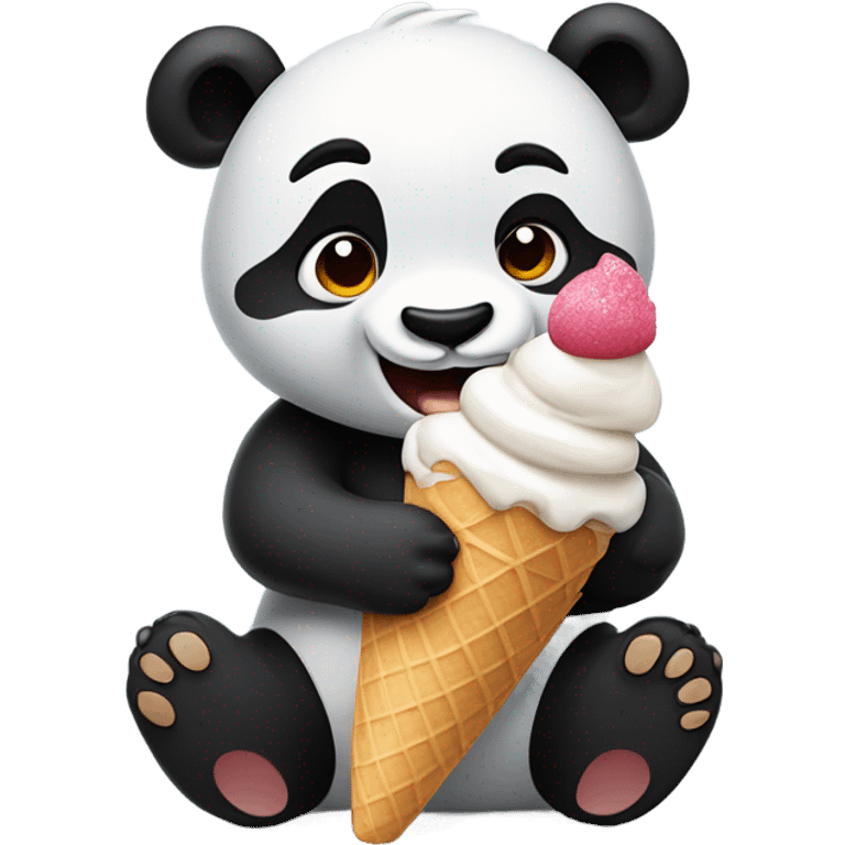 Panda eating ice cream emoji