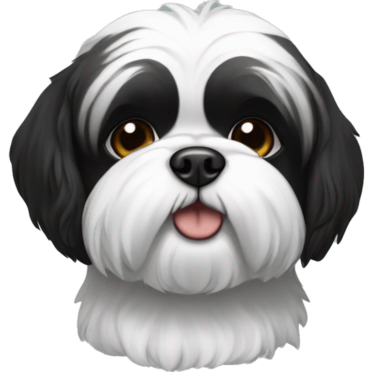 Black and white shi tzu emoji