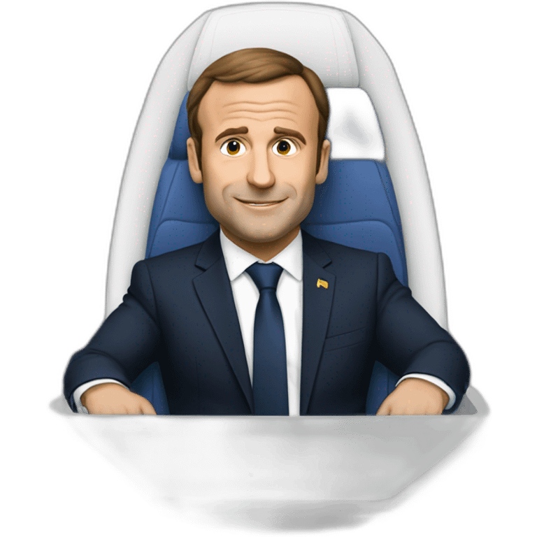 macron dans un avion emoji