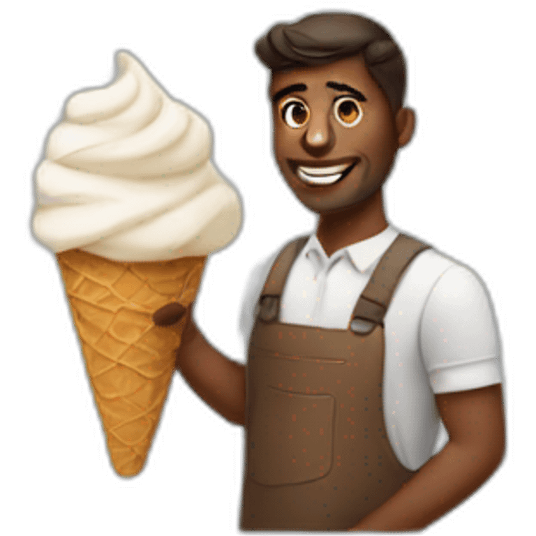 man selling ice cream emoji