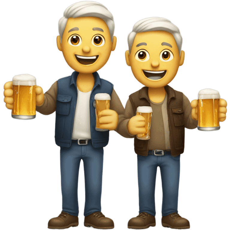 Two guys drinking Beer emoji