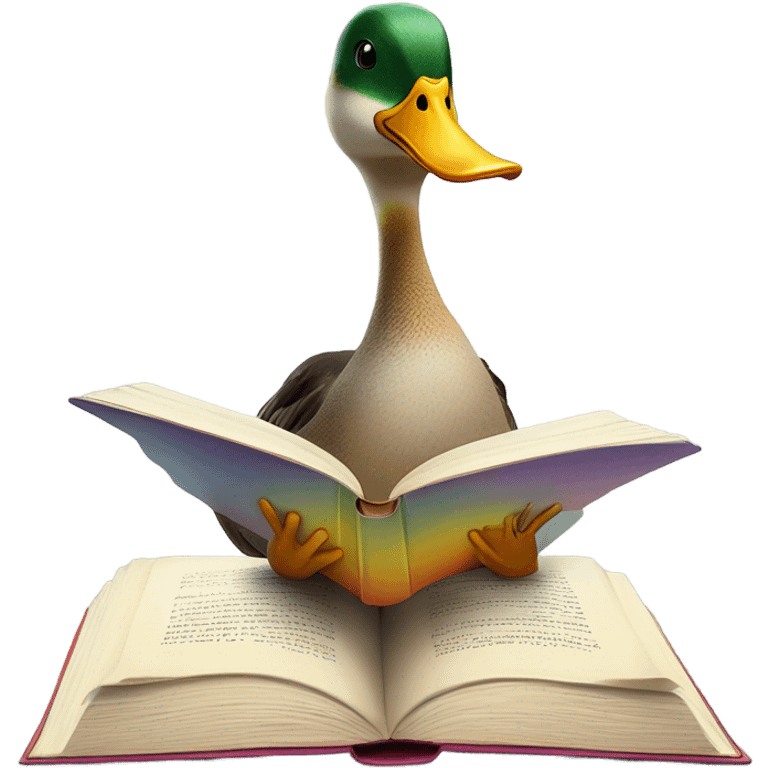 Duck reading a book emoji