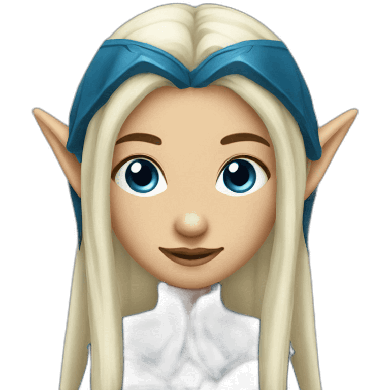 Long-dark-blue-hair-elf-girl emoji