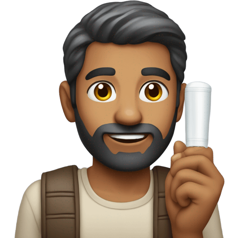 Indian man holding deodorant  emoji