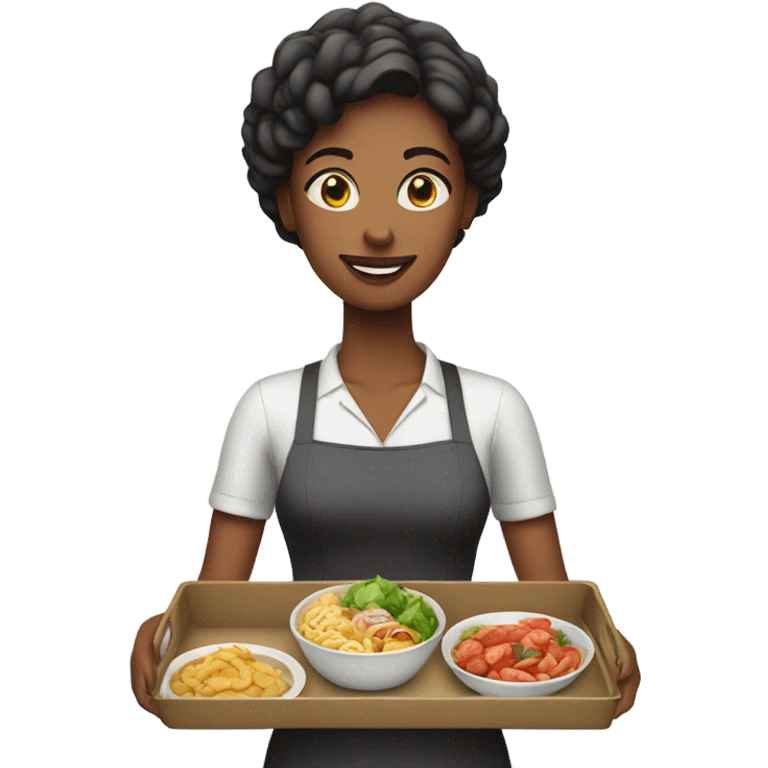 Woman with a food tray emoji