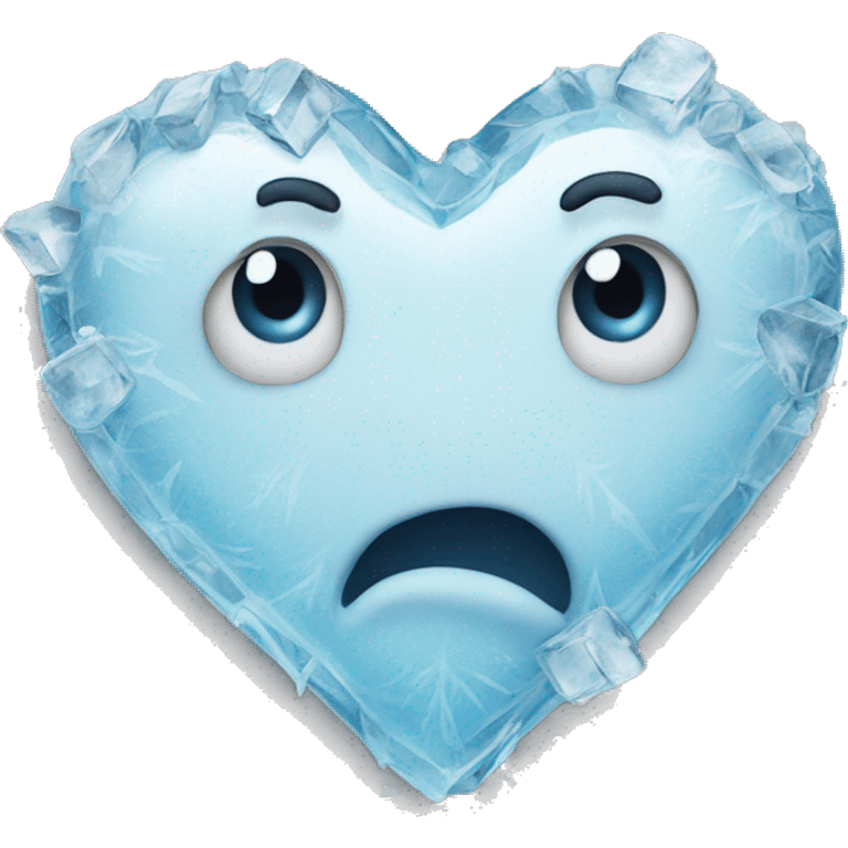 frozen break heart. made of ice  emoji