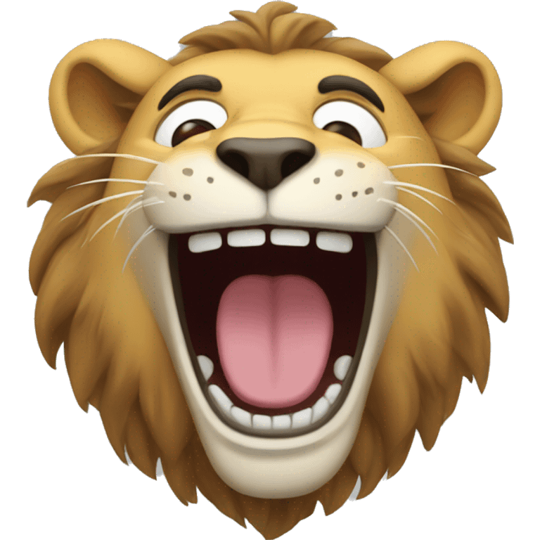 Lion laughing emoji