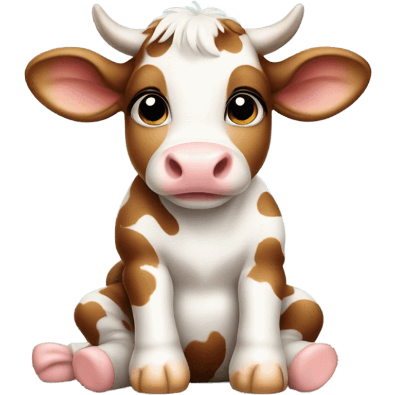 cute baby cow sitting  emoji