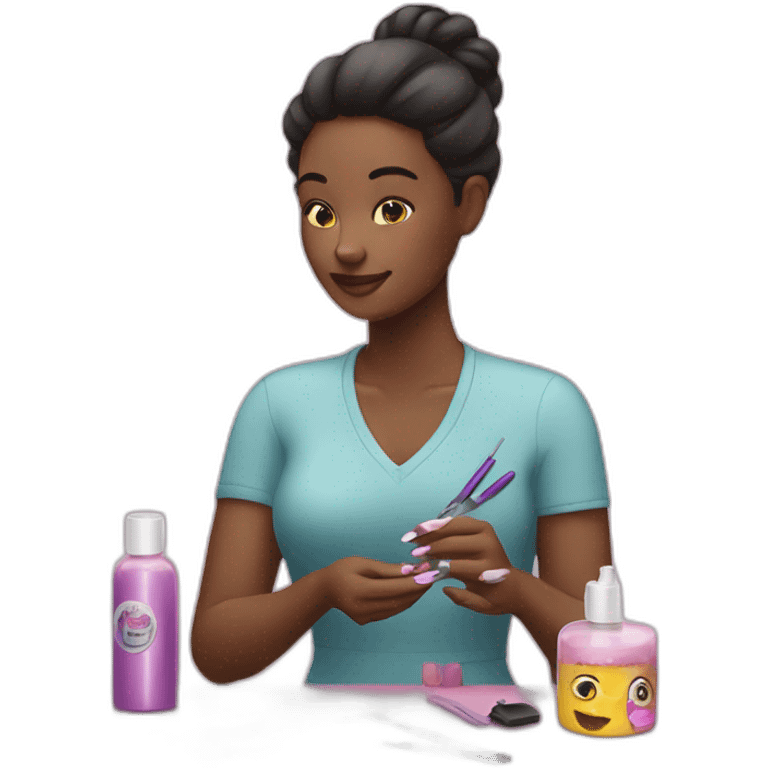 Woman doing a manicure  emoji