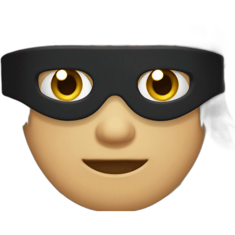 person with spiky white hair and a black blindfold emoji