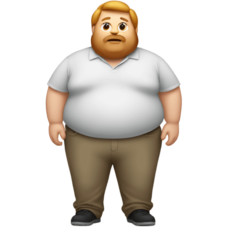 Fat man with belly with ginger shoulder length hair emoji