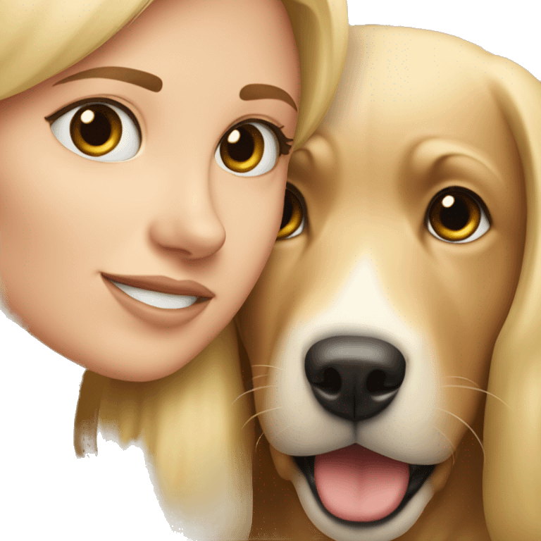 Blonde girl and Stafford dog emoji