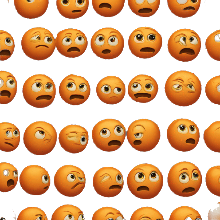 Orange with a confused face emoji