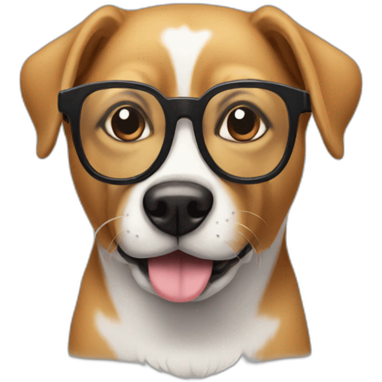 A dog with glasses  emoji