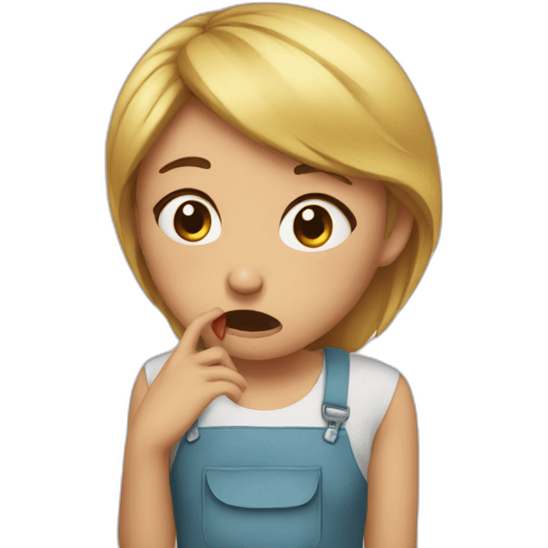 Girl is crying because she is hungry  emoji