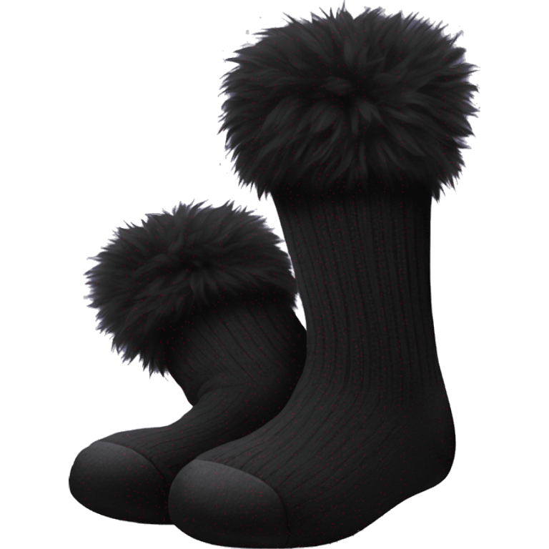 Black fluffy socks  emoji