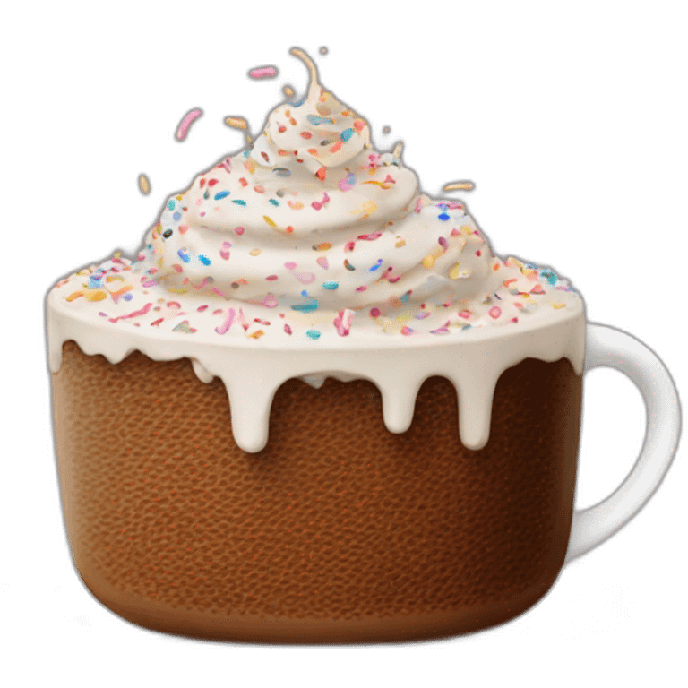 Coffee with sprinkles and cake emoji