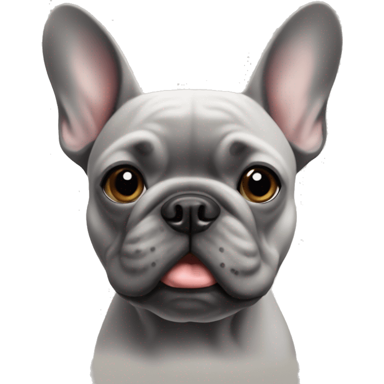 Grey French bulldog emoji