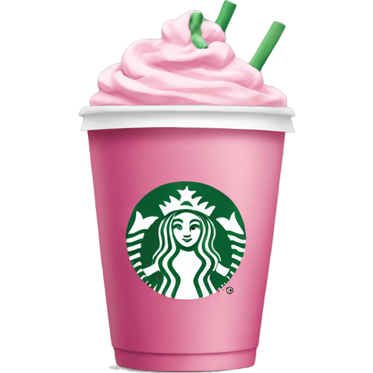 Pink Starbucks with bow emoji