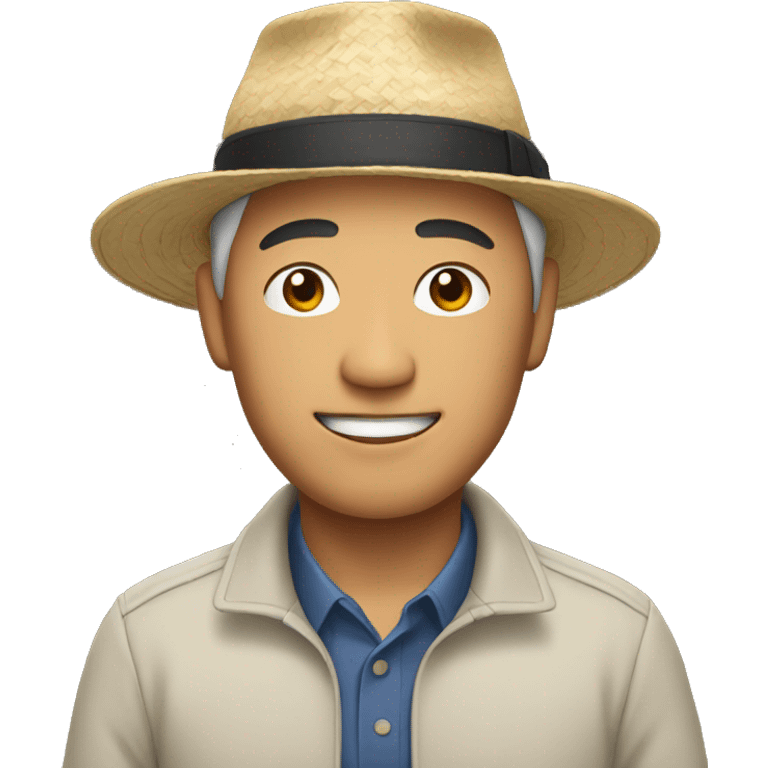 Asian man with hat emoji