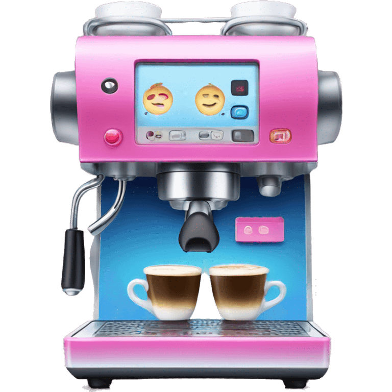 Pink and blue gradient hue espresso machine emoji