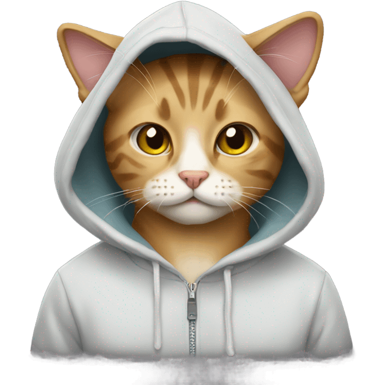 Cat wearing a hoodie emoji