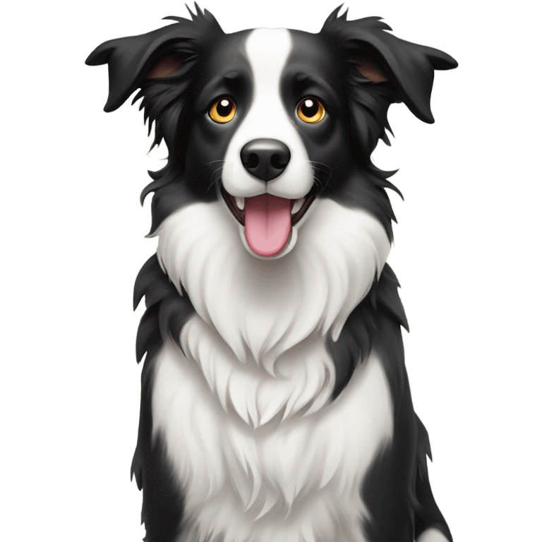 full body short border collie dog cartoon emoji