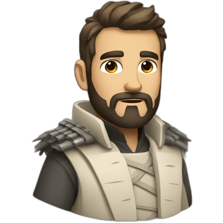 reddit moderator (neck beard, full body, trenchcoat, katana) emoji