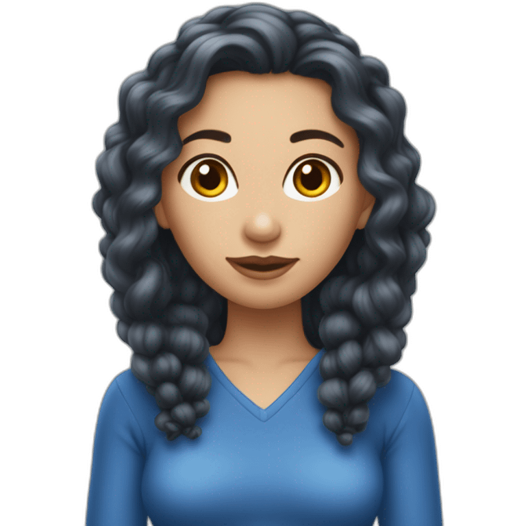 femme nue peau bleue cheveux tressésbleus emoji