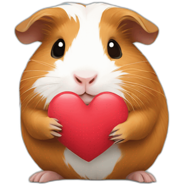 guinea pig holding a heart emoji