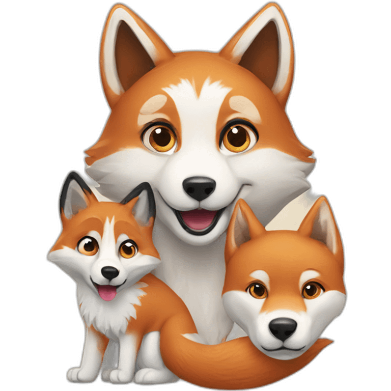 Fox and husky emoji