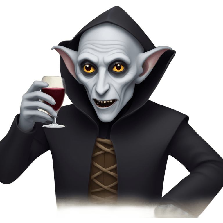 Nasferatu drinking wine emoji