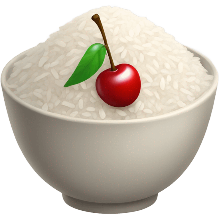 Rice with a cherry on top emoji