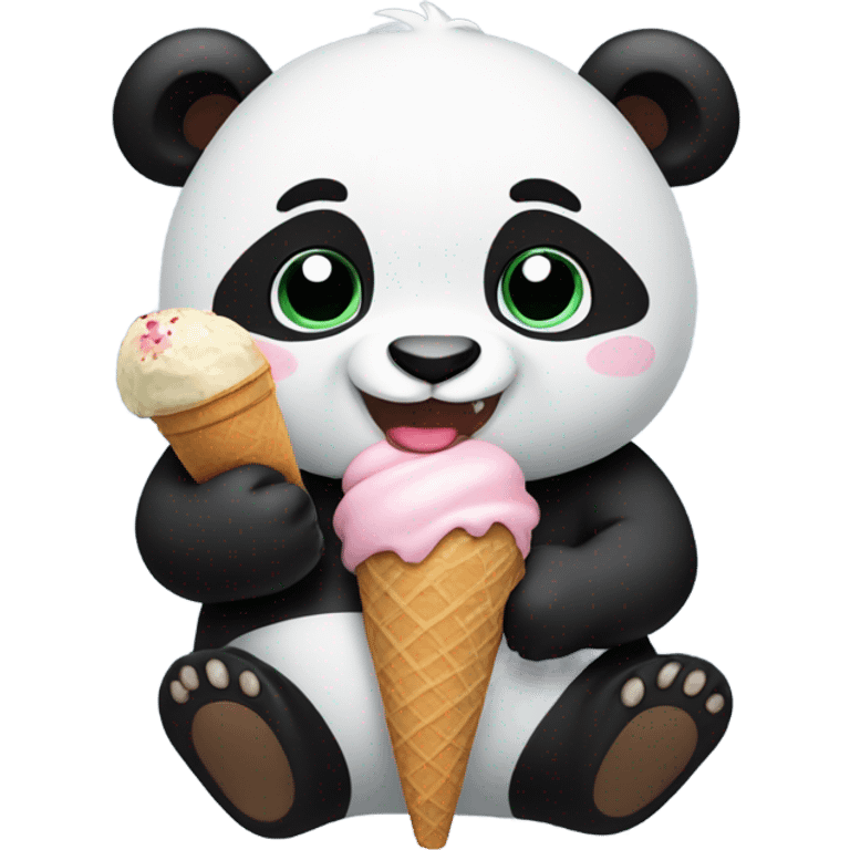 Panda eating ice cream emoji