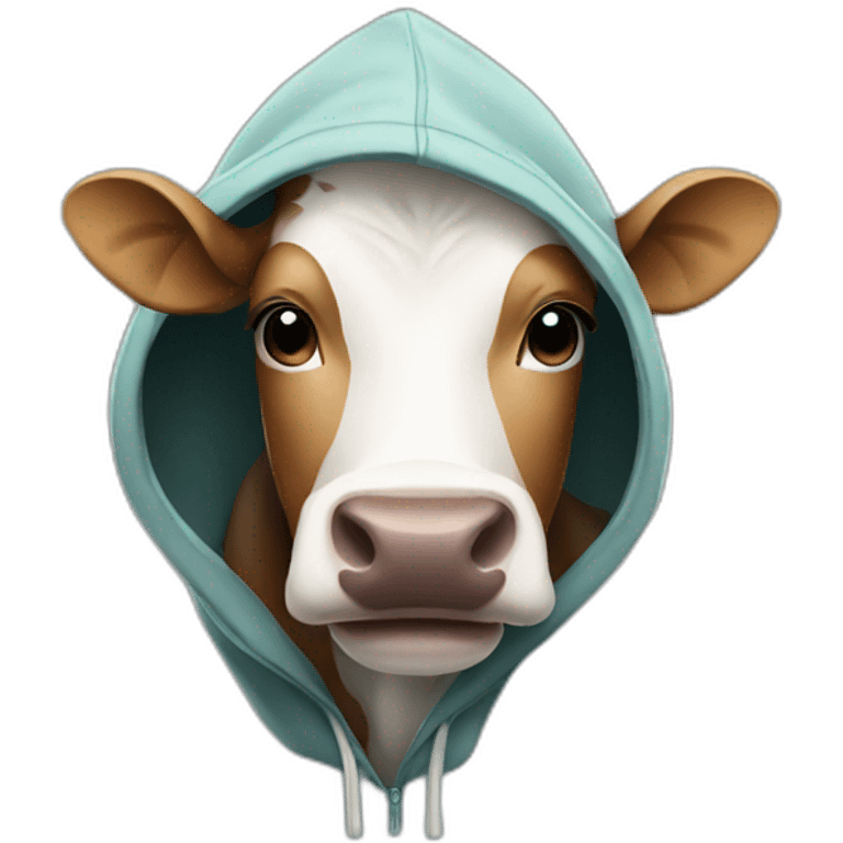 Cow wearing hoodie emoji