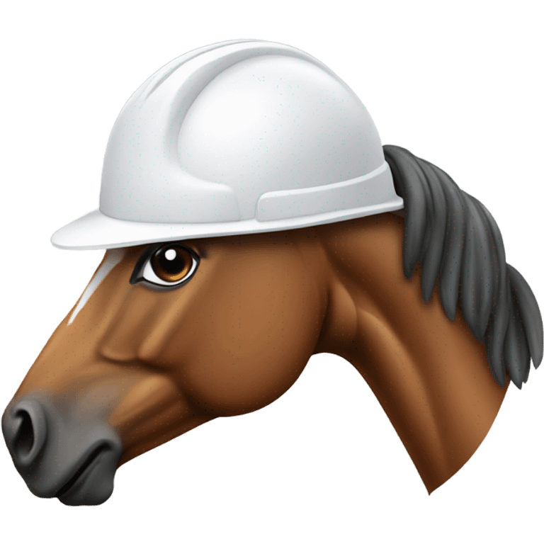 Horse wearing a hard hat emoji