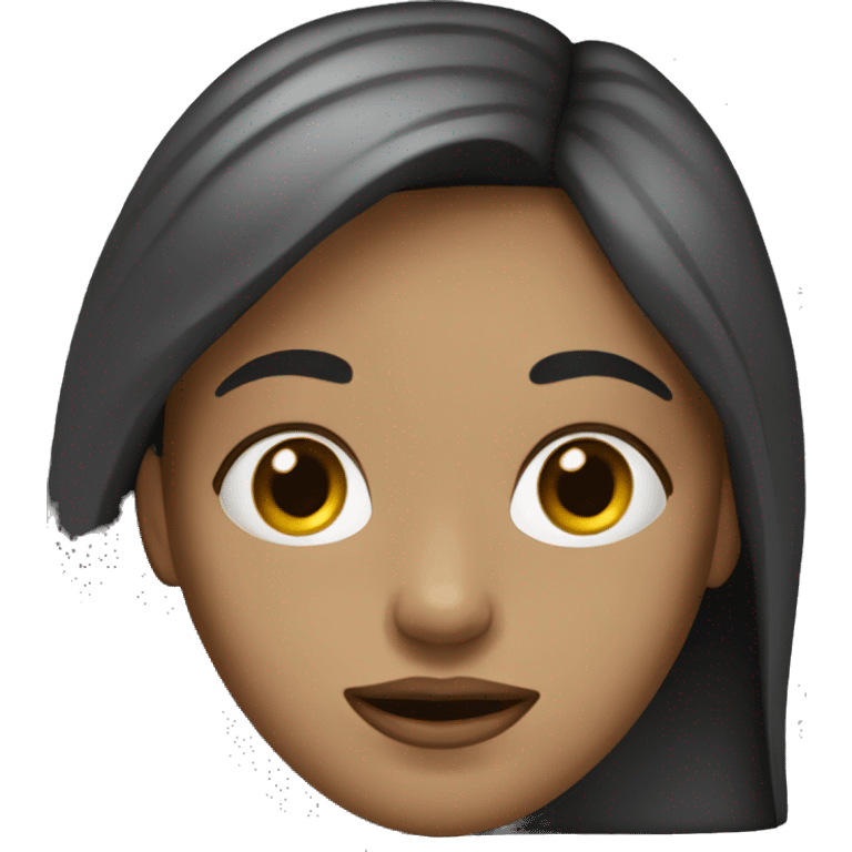 A girl with dark blonde hair, a big nose, full lips, and bony facial features. emoji