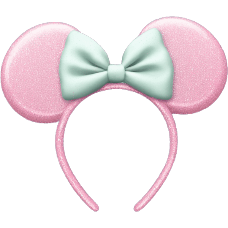 Pastel pink Minnie Mouse ears with glitter emoji